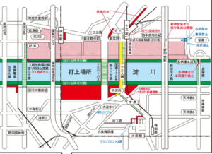 なにわ淀川花火大会2023の交通規制図 (1)